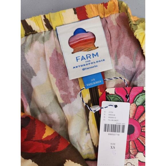 NWT Farm Rio x Anthropologie Fruit Print Jumpsuit Size XS Yellow 9D405 - Picture 8 of 13